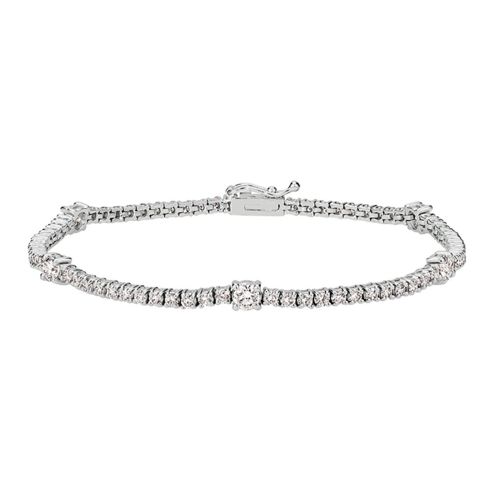 3.00 Carat Natural Diamond Fashion Bracelet G SI 14K White Gold